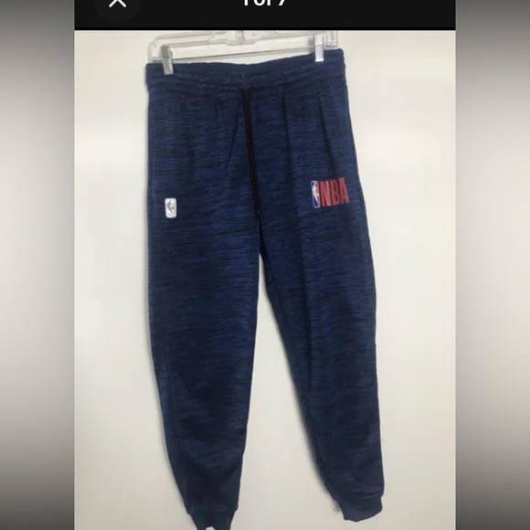 NBA Logo Sweatpants Blue Polyester Men's Small - Picture 1 of 7